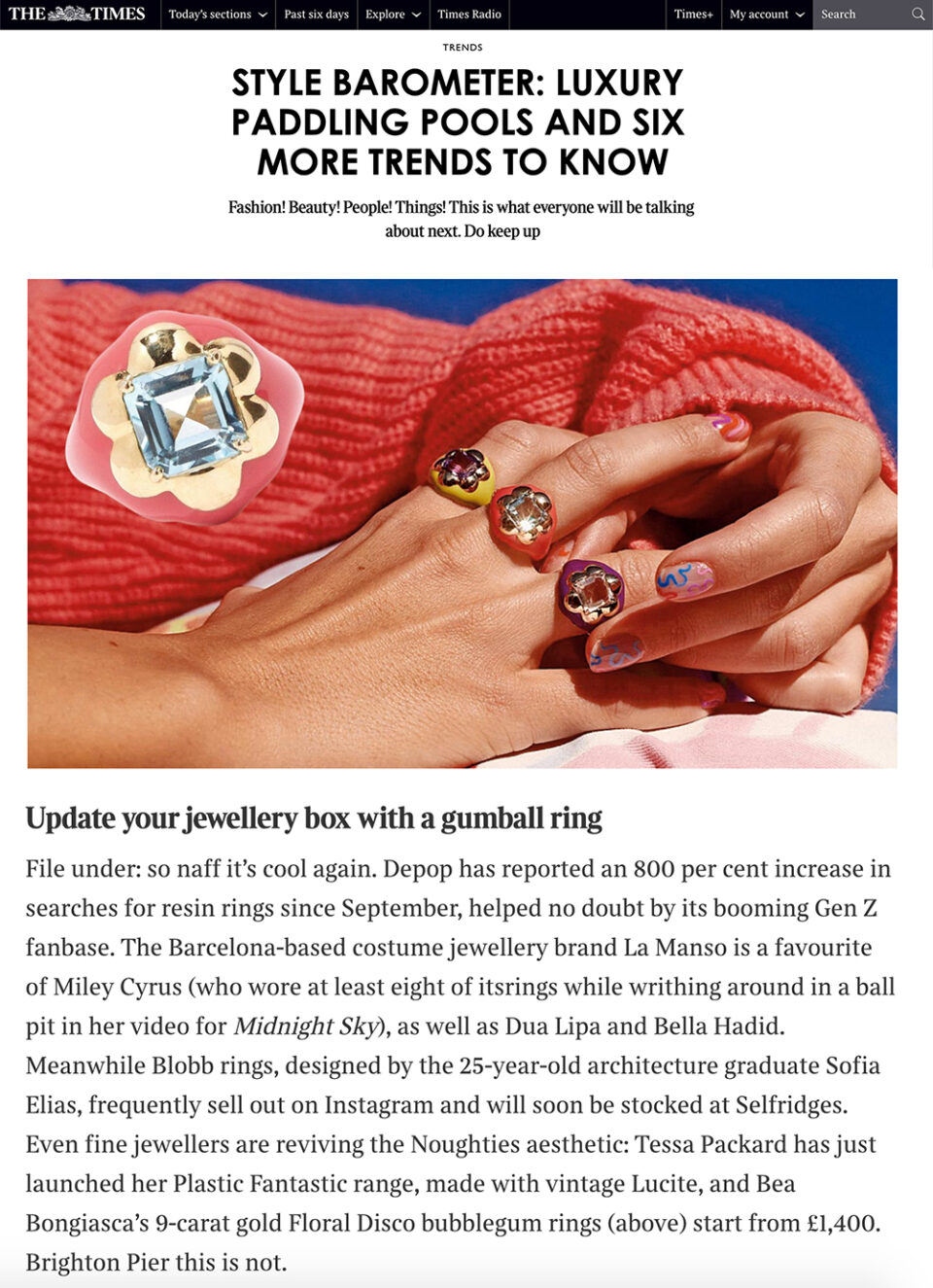 times newspaper tessa packard plastic fantastic jewellery