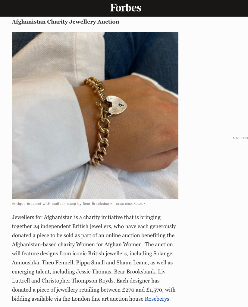 Forbes magazine tessa packard jewellers for afghanistan