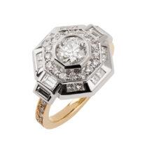 white gold and diamond bespoke ring