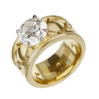 modern european engagement ring with diamonds by tessa packard