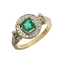 emerald and diamond engagement ring bespoke