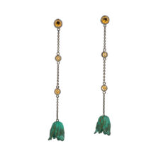 citrine drop flower hanging earrings