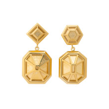 gold drop earrings geometric