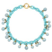 turquoise chain necklace with aquamarine
