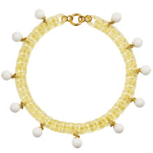 yellow chain bead necklace
