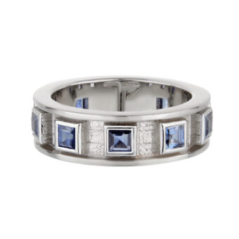silver and sapphire ring