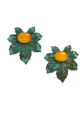 botanical flower floral statement earrings