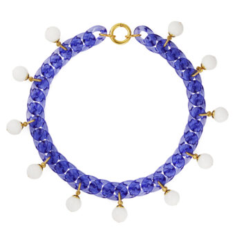 fun blue chain necklace with agate beads