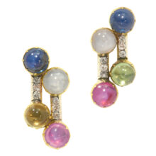gemstone earrings remodelled from cufflinks