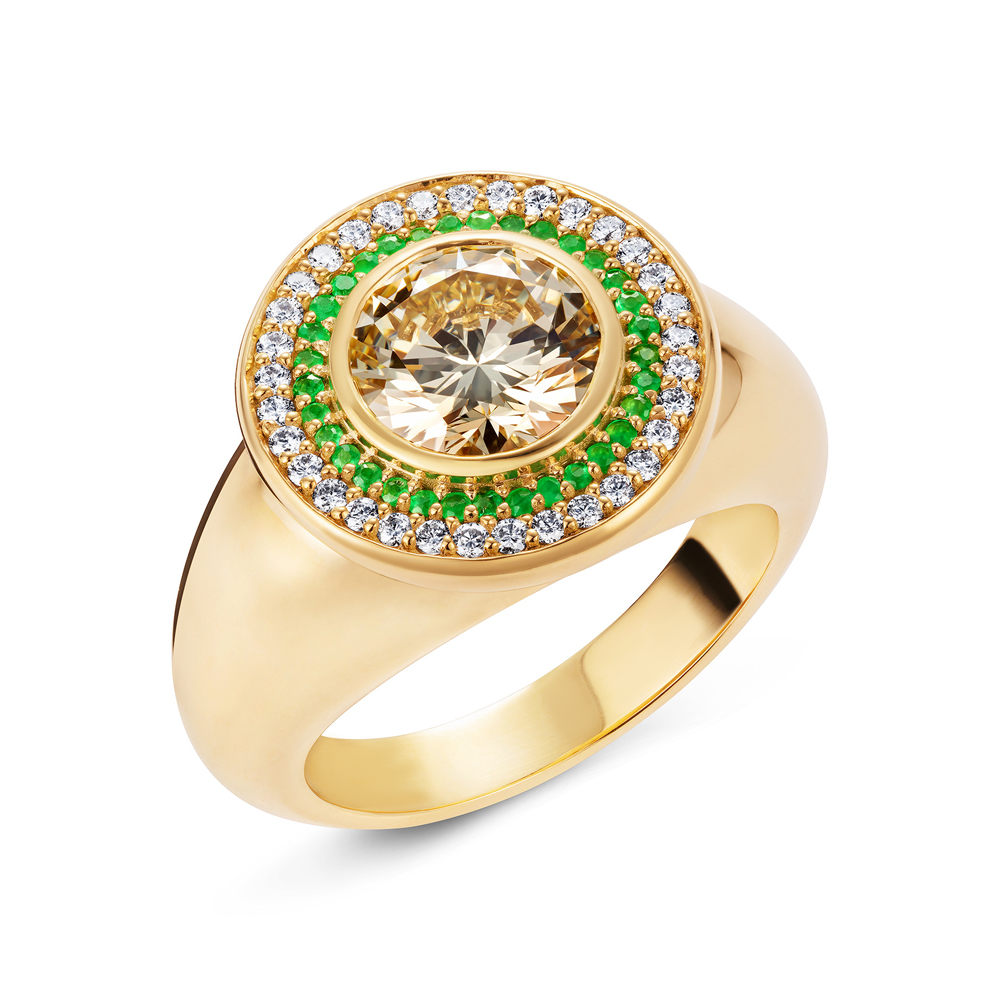 bespoke chunky gold modern engagement ring
