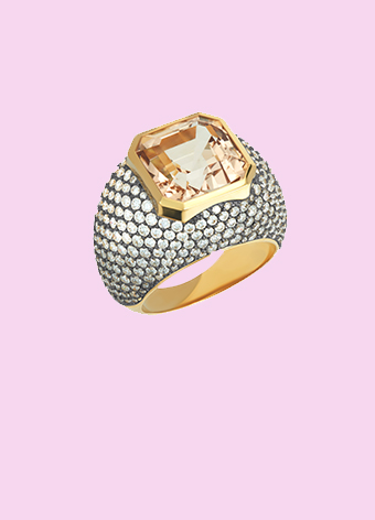 tourmaline and diamond bespoke ring
