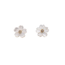 white diamond flower earrings