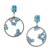 topaz and diamond statement bespoke earrings
