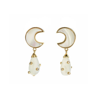 moonstone diamond and pearl moon earrings