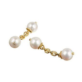 gold and pearl cufflinks