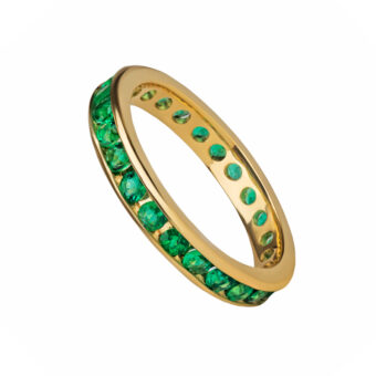 GOLD AND EMERALD ETERNITY BAND