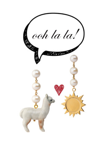 bespoke alpaca animal earrings