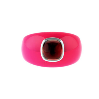 pink lucite gemstone ring