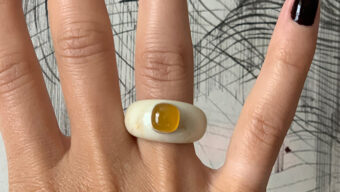 lucite and gem stone ring