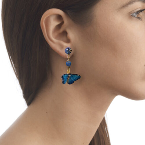 gemstone butterfly earrings