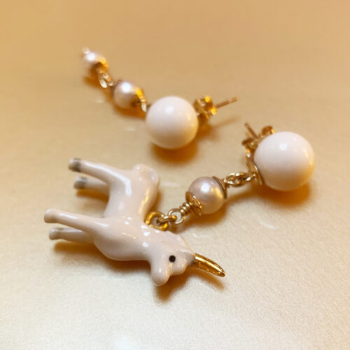 unicorn porcelain earrings