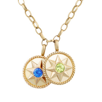 gold birthstone gemstone star pendant