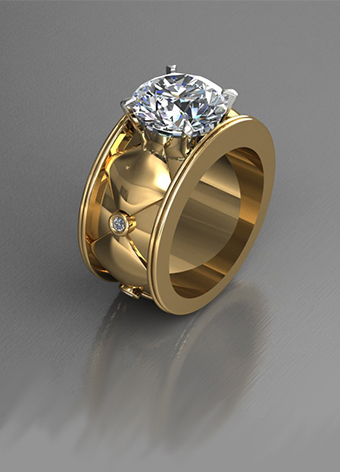 CAD DESIGNED DIAMOND ENGAGEMENT RING
