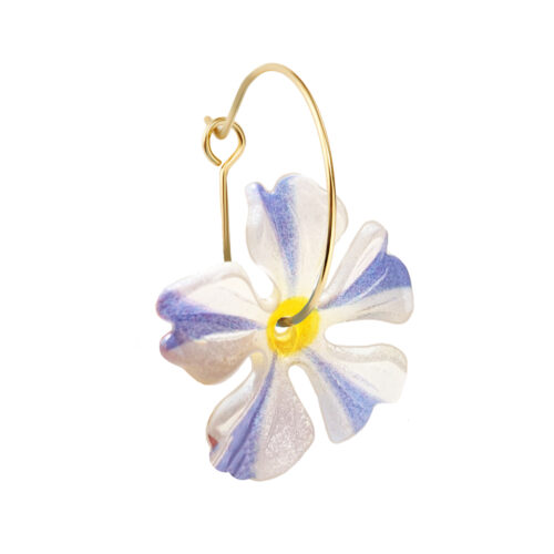 brass hoop flower earrings