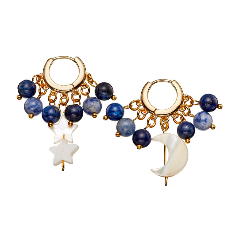 lapis lazuli and mother of pearl earrings
