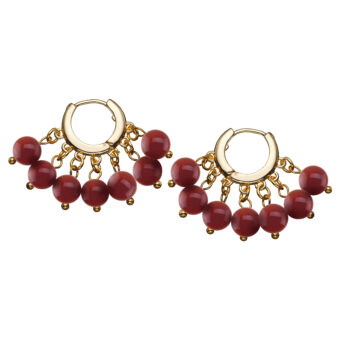 red jade bead earrings