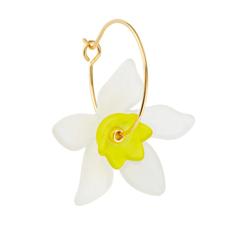 yellow white lucite flower earrings