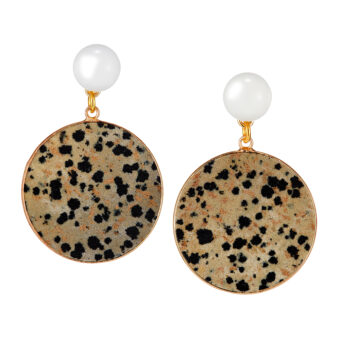 leopard pattern disc earrings