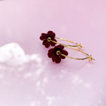 small flower hoop earrings