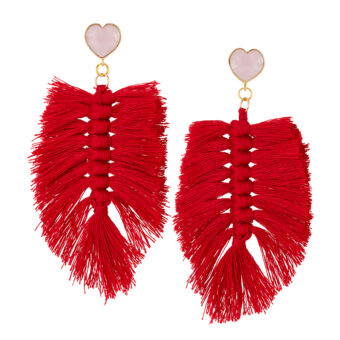 pink hearts with red tassel