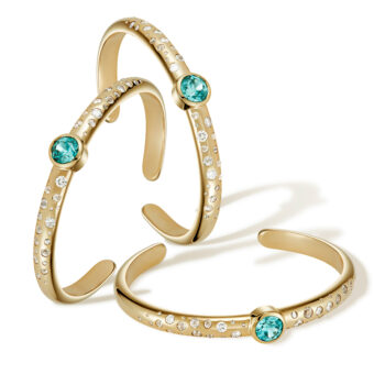 gold diamond zircon set of bespoke bangles